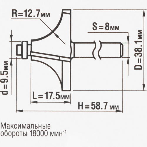 Купить Фреза ЗУБР 28700-38.1  5306756. Характеристики, отзывы и цены в Донецке