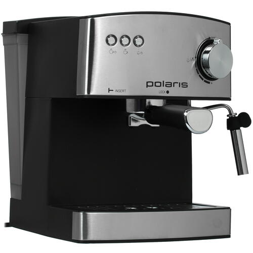 Купить Кофеварка рожковая Polaris PCM 1528AE Adore Crema серебристый  5347929. Характеристики, отзывы и цены в Донецке