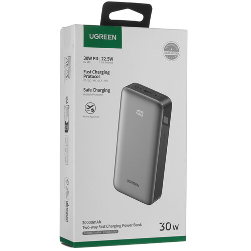 Купить Портативный аккумулятор Ugreen PB532 серый  5640147. Характеристики, отзывы и цены в Донецке