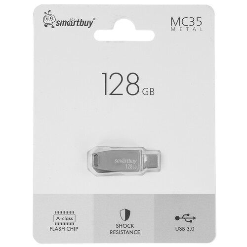 Купить Память OTG USB Flash 128 ГБ SmartBuy MC35 Dual  5613449. Характеристики, отзывы и цены в Донецке