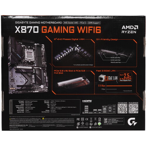 Купить Материнская плата GIGABYTE X870 GAMING WIFI6  5492088. Характеристики, отзывы и цены в Донецке