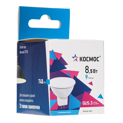 Купить Лампа светодиодная Космос LkecLED8.5wJCDRC45  9112139. Характеристики, отзывы и цены в Донецке