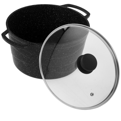 Купить Кастрюля НМП Neva Granite NG6650 5 л 25.2 см черный  9149675. Характеристики, отзывы и цены в Донецке