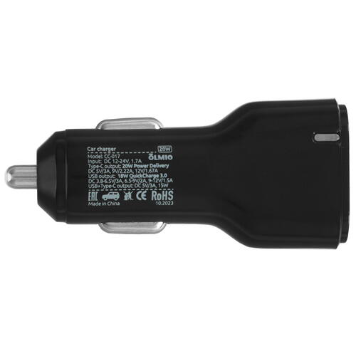 Купить Автомобильное ЗУ Olmio 43801 черный  5366555. Характеристики, отзывы и цены в Донецке