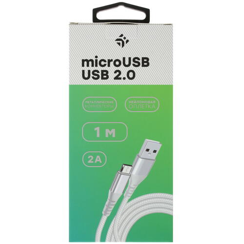 Купить Кабель круглый DEXP micro USB - USB 2.0 Type-A белый 1 м  4834150. Характеристики, отзывы и цены в Донецке