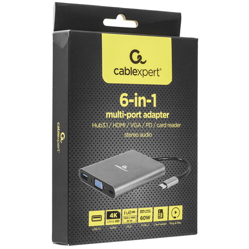 Купить Док-станция Cablexpert A-CM-COMBO6-01  5053110. Характеристики, отзывы и цены в Донецке