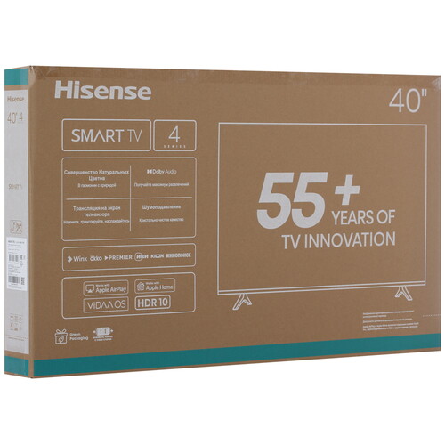 Купить 40" (102 см) Телевизор Hisense 40A4Q черный  5633390. Характеристики, отзывы и цены в Донецке