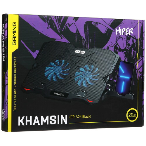 Купить Охлаждающая подставка HIPER СP-A24 KHAMSIN черный  5605642. Характеристики, отзывы и цены в Донецке