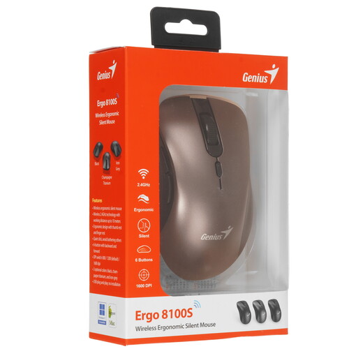 Купить Мышь беспроводная Genius Ergo 8100S  9140287. Характеристики, отзывы и цены в Донецке