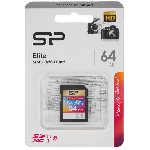 Купить Карта памяти Silicon Power Elite SDXC 64 ГБ [SP064GBSDXAU1V10]  5057191. Характеристики, отзывы и цены в Донецке