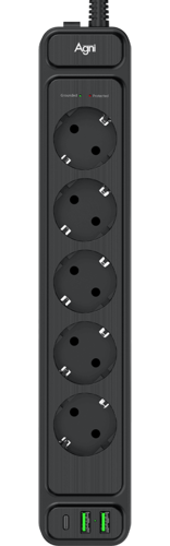 Купить Сетевой фильтр AGNI TP-FS3U5E-PD черный  9289370. Характеристики, отзывы и цены в Донецке