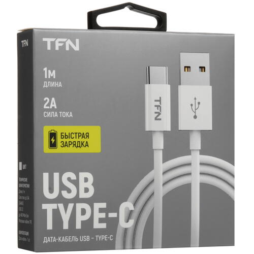 Купить Кабель круглый TFN USB Type-C - USB 2.0 Type-A белый 1 м  5465316. Характеристики, отзывы и цены в Донецке