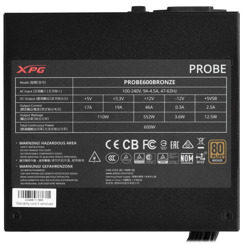 Купить Блок питания ADATA XPG PROBE 600W  5610067. Характеристики, отзывы и цены в Донецке