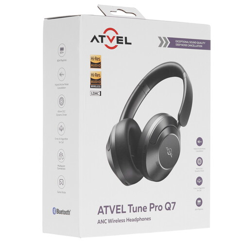 Купить Беспроводные/проводные наушники Atvel Tune Pro Q7 черный 2025  9246009. Характеристики, отзывы и цены в Донецке