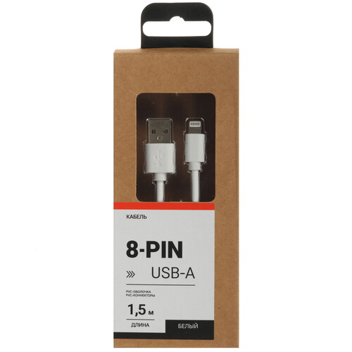 Купить Кабель круглый Aceline Lightning 8-pin - USB 2.0 Type-A белый 1.5 м  9086522. Характеристики, отзывы и цены в Донецке