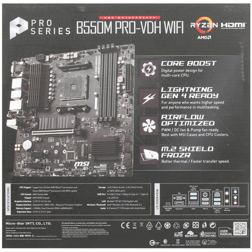 Купить Материнская плата MSI B550M PRO-VDH WIFI  1679845. Характеристики, отзывы и цены в Донецке