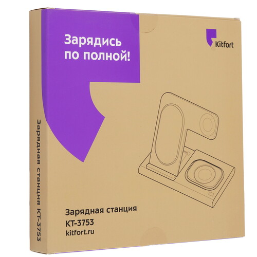 Купить Беспроводное зарядное устройство Kitfort КТ-3753 черный  9283651. Характеристики, отзывы и цены в Донецке