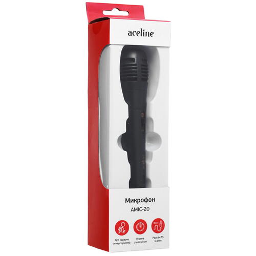 Купить Микрофон Aceline AMIC-20 черный  1642733. Характеристики, отзывы и цены в Донецке