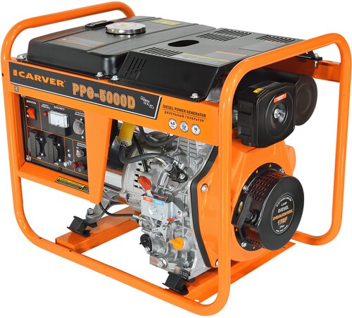 Купить Электрогенератор  дизельный  Carver PPG-5000D  9100330. Характеристики, отзывы и цены в Донецке
