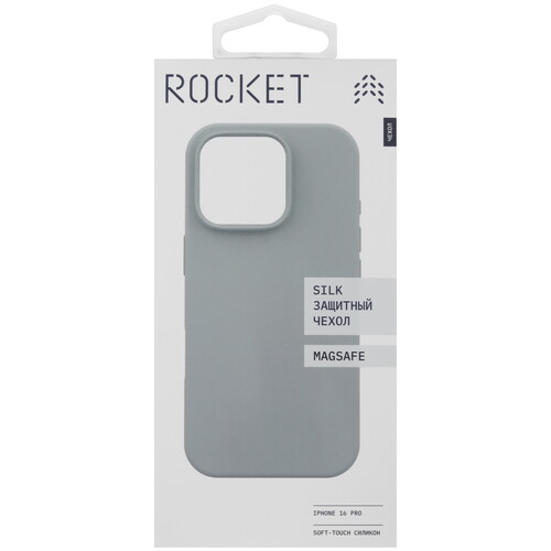 Купить Накладка  Rocket Silk для Apple iPhone 16 Pro серый  5474313. Характеристики, отзывы и цены в Донецке
