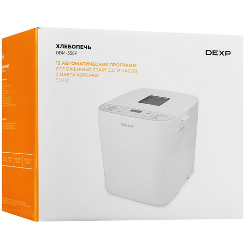 Купить Хлебопечь DEXP DBM-550P белый  9118211. Характеристики, отзывы и цены в Донецке
