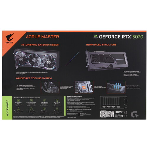Купить Видеокарта GIGABYTE GeForce RTX 5070 AORUS MASTER  5613394. Характеристики, отзывы и цены в Донецке