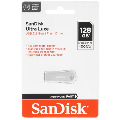 Купить Память USB Flash 128 ГБ SanDisk Ultra Luxe [SDCZ74-128G-G46]  9051212. Характеристики, отзывы и цены в Донецке