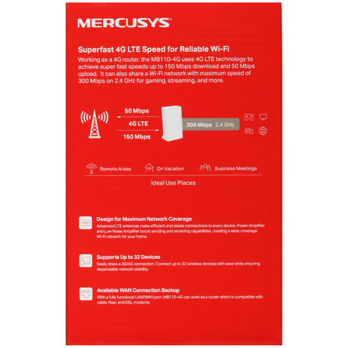 Купить Роутер Mercusys MB110-4G v2  5457539. Характеристики, отзывы и цены в Донецке