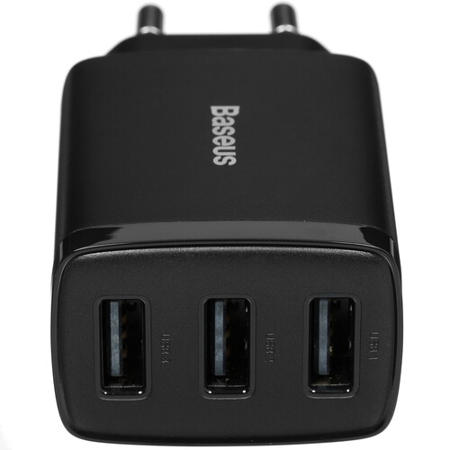 Купить Сетевое зарядное устройство Baseus Compact 3U черный  5495773. Характеристики, отзывы и цены в Донецке