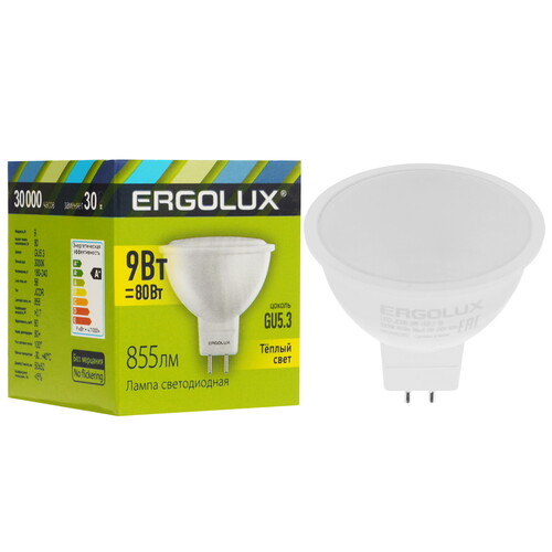Купить Лампа светодиодная Ergolux LED-JCDR-9W-GU5.3-3K  5467594. Характеристики, отзывы и цены в Донецке