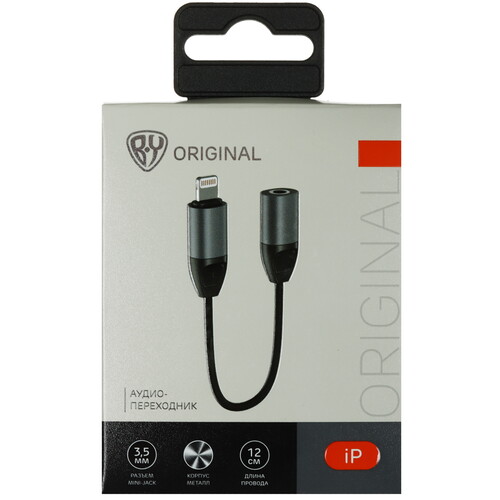 Купить Кабель   BY Lightning - jack 3.5 мм черный  5482062. Характеристики, отзывы и цены в Донецке