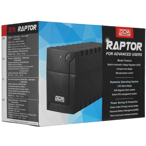 Купить ИБП Powercom Raptor RPT-800A  0187461. Характеристики, отзывы и цены в Донецке