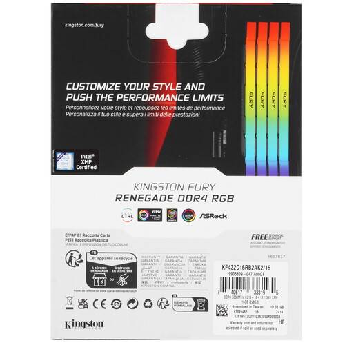 Купить Оперативная память Kingston FURY Renegade RGB [KF432C16RB2AK2/16] 16 ГБ  5476398. Характеристики, отзывы и цены в Донецке