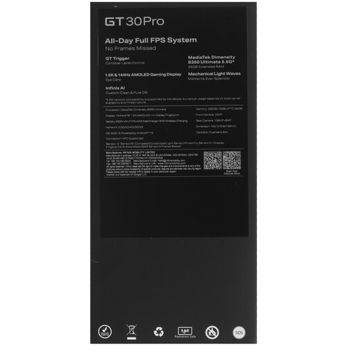 Купить 6.78" Смартфон Infinix GT 30 Pro 256 ГБ серый  5635486. Характеристики, отзывы и цены в Донецке