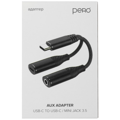 Купить Кабель   PERO USB Type-C - jack 3.5 мм, USB Type-C черный  5474194. Характеристики, отзывы и цены в Донецке
