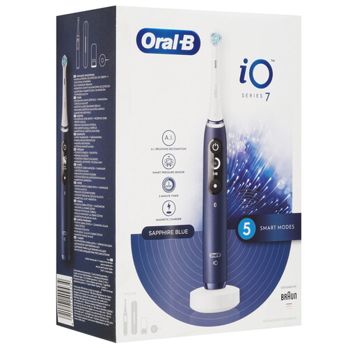 Купить Электрическая зубная щетка Braun Oral-B iO Series 7/iOM7 Sapphire Blue синий  5604233. Характеристики, отзывы и цены в Донецке