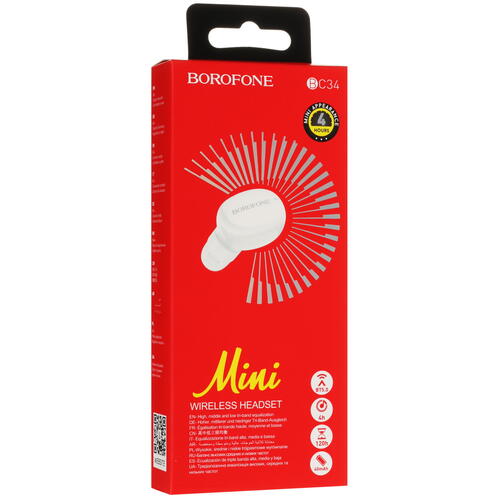 Купить Беспроводная моногарнитура Borofone BС34 белый  5439711. Характеристики, отзывы и цены в Донецке