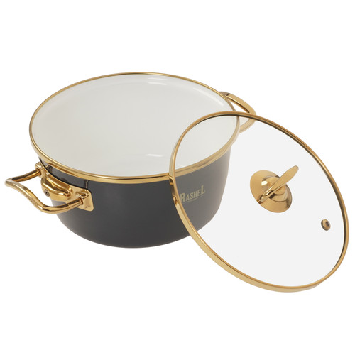Купить Кастрюля Rashel Grand R0818 2.1 л 18 см черный  9320976. Характеристики, отзывы и цены в Донецке