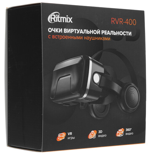 Купить Очки виртуальной реальности RITMIX RVR-400 черный  4824072. Характеристики, отзывы и цены в Донецке