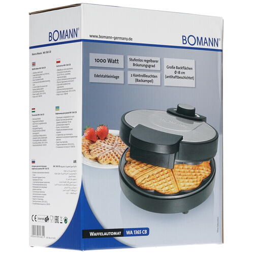 Купить Вафельница Bomann WA 1365 CB estate черный  8159734. Характеристики, отзывы и цены в Донецке