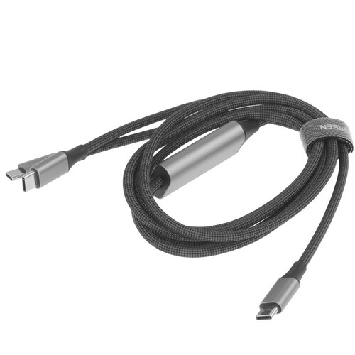 Купить Кабель круглый Ugreen USB Type-C - USB Type-C х 2 серый 1.5 м  5600457. Характеристики, отзывы и цены в Донецке