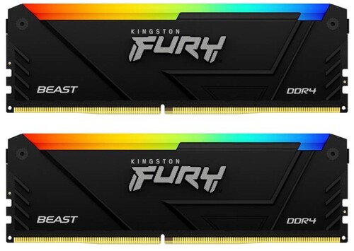 Купить Оперативная память Kingston FURY Beast Black RGB [KF436C17BB2AK2/16] 16 ГБ  9100106. Характеристики, отзывы и цены в Донецке
