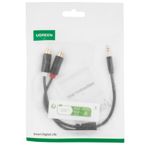 Купить Кабель   Ugreen jack 3.5 мм - 2RCA черный  9154746. Характеристики, отзывы и цены в Донецке