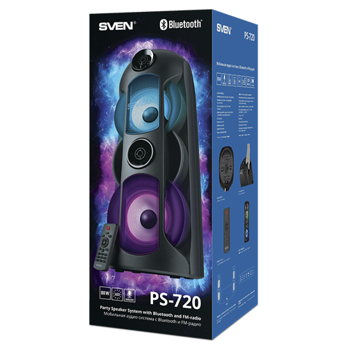 Купить Портативная аудиосистема SVEN PS-720, черный  9907979. Характеристики, отзывы и цены в Донецке
