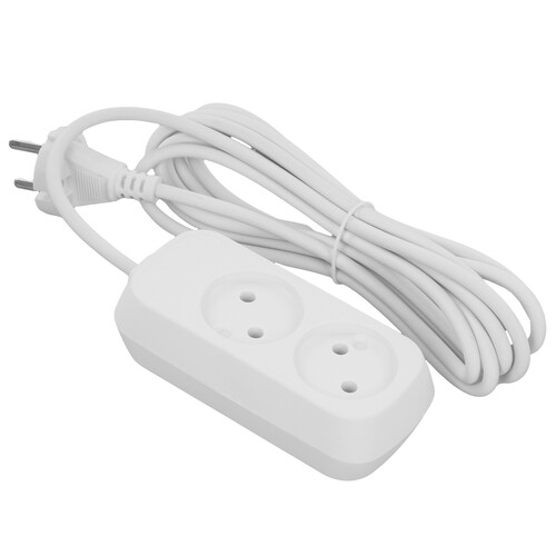 Купить Удлинитель Cadena CDM U2-2x1-3m-W белый  9188068. Характеристики, отзывы и цены в Донецке