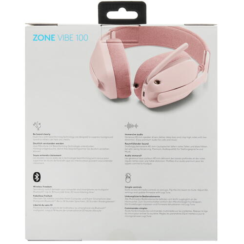 Купить Беспроводные наушники Logitech Zone Vibe 100 Rose розовый 2023  5449165. Характеристики, отзывы и цены в Донецке