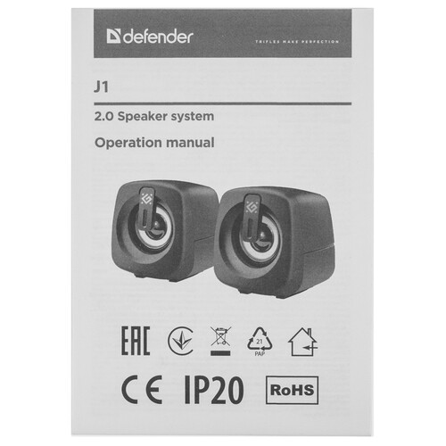Купить Колонки Defender J1 черный  9204191. Характеристики, отзывы и цены в Донецке