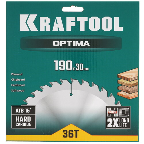 Купить Диск пильный KRAFTOOL 36951-190-30  9107985. Характеристики, отзывы и цены в Донецке
