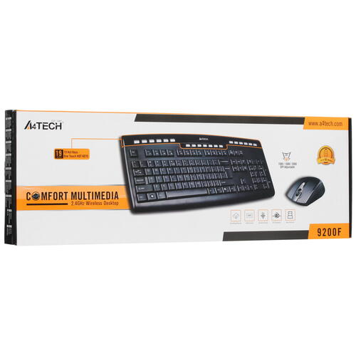 Купить Клавиатура+мышь беспроводная   A4Tech 9200F черный  0137808. Характеристики, отзывы и цены в Донецке