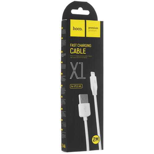 Купить Кабель круглый Hoco Lightning 8-pin - USB 2.0 Type-A белый 2 м  5452378. Характеристики, отзывы и цены в Донецке